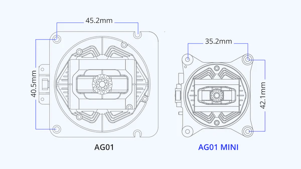 AG01 Mini hall gimbal size
